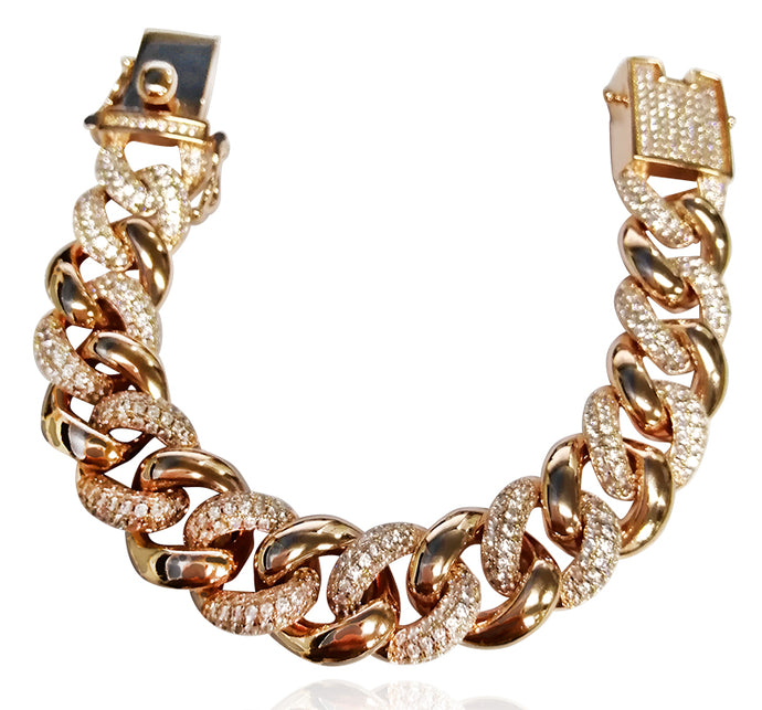 GOLDEN RETRIEVER Rose Gold Solid Cuban Bracelet