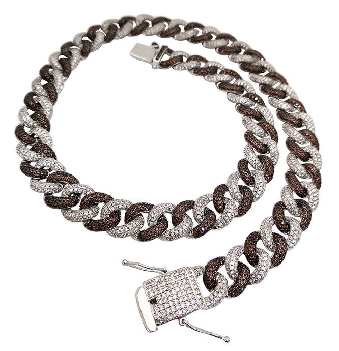 ICED MOCHA White Gold Solid Cuban Chain
