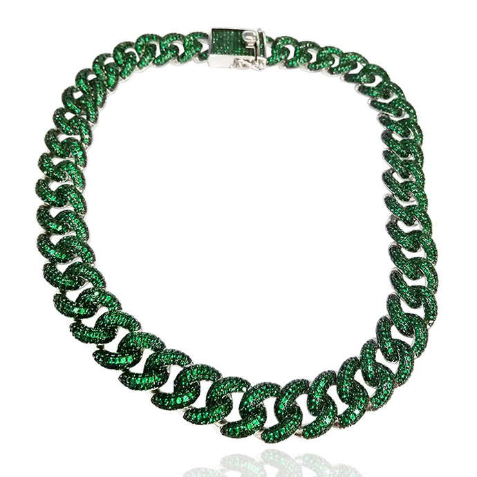 TOXIC WASTE White Gold Solid Cuban Chain