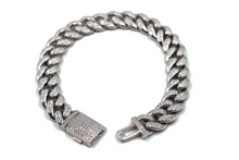 Load image into Gallery viewer, PIONEER White Gold Solid Cuban Bracelet